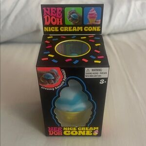 NeeDoh Nice Cream Cone Stress Toy - Blue & White